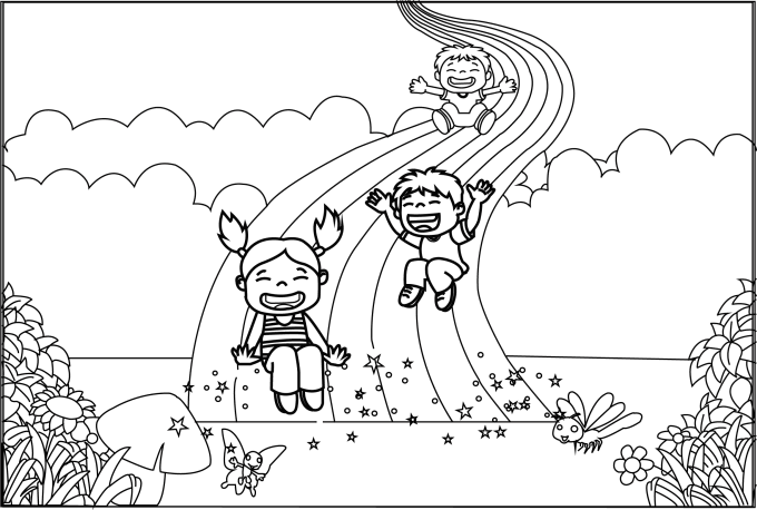 draw coloring book page for children