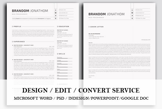 convert edit and redesign your current resume in any format