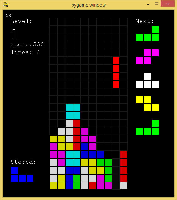 Do a tetris game using python by Wisedawn24 | Fiverr