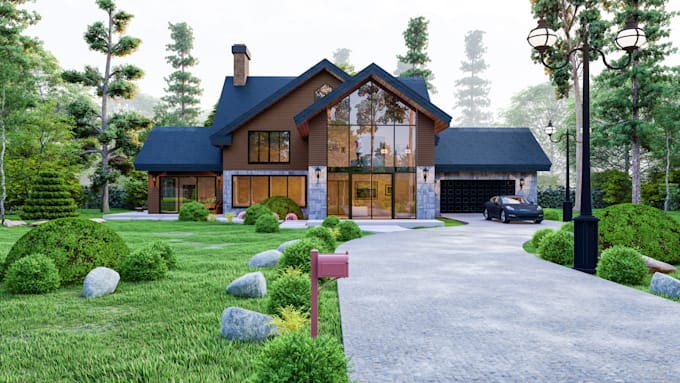 do architectural 3d interior, exterior realistic rendering