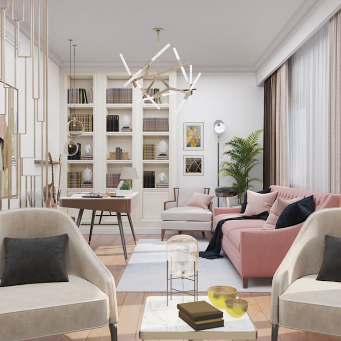 design your interior and create a 3d rendering