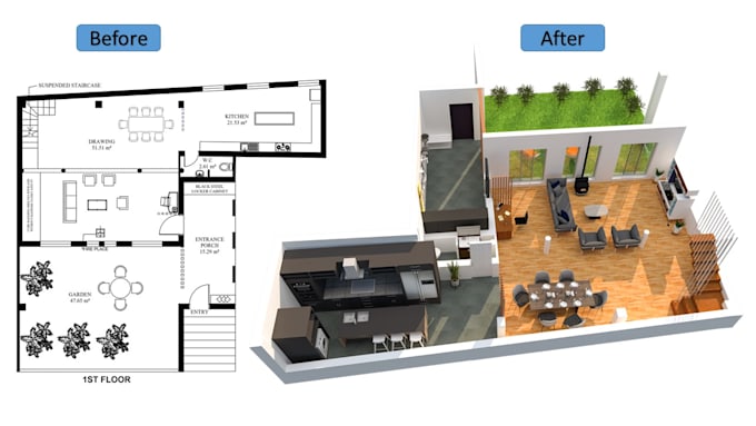 create 2d and 3d floor plans