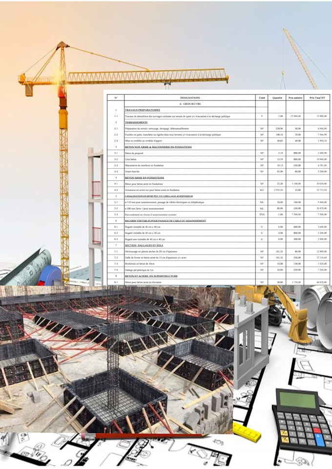 calculate the estimated quantities for your project