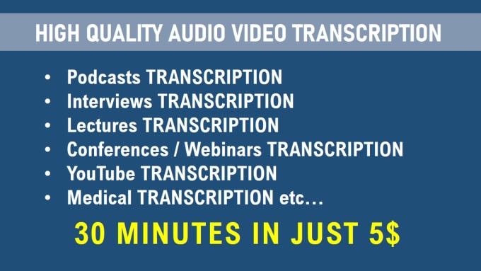 transcribe audio and do podcast interview youtube transcription