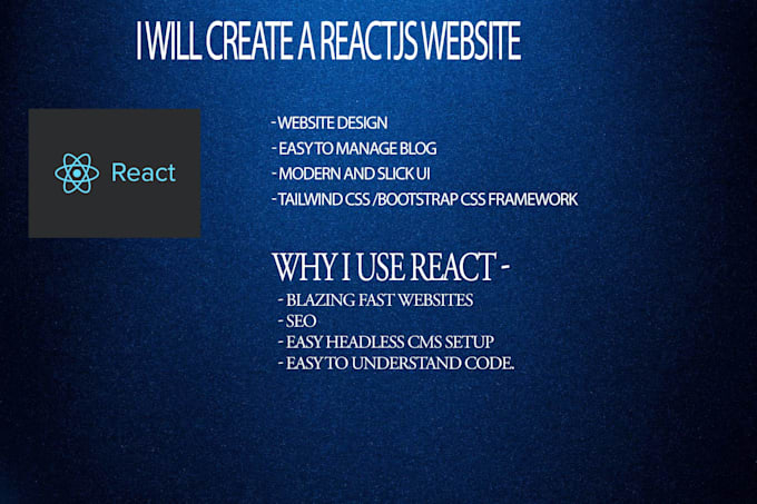 Build a single page website using reactjs by Garethdavies123 | Fiverr