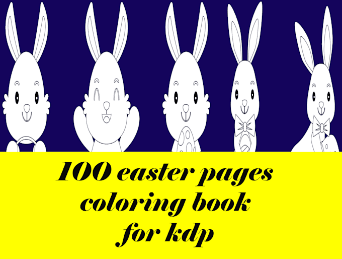 design  100  easter pages coloring book for kdp
