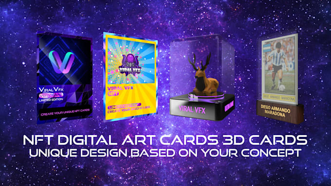 create unique nft crypto art cards or coins in 3d