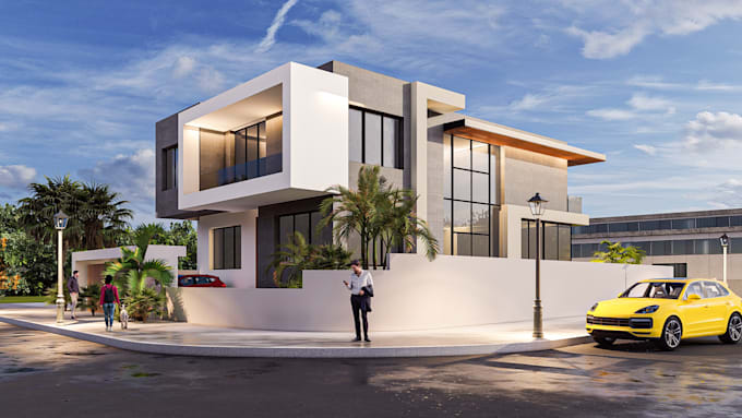 development of architectural concept and 3d modeling