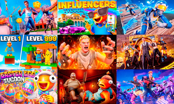 desing you a amazing 3d fortnite thumbnail