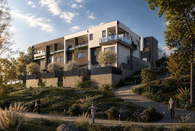 do residential interior exterior 3d rendering architecture