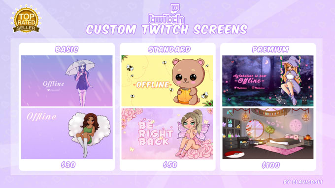 Hire a freelancer to create custom offline screen for your twitch channel