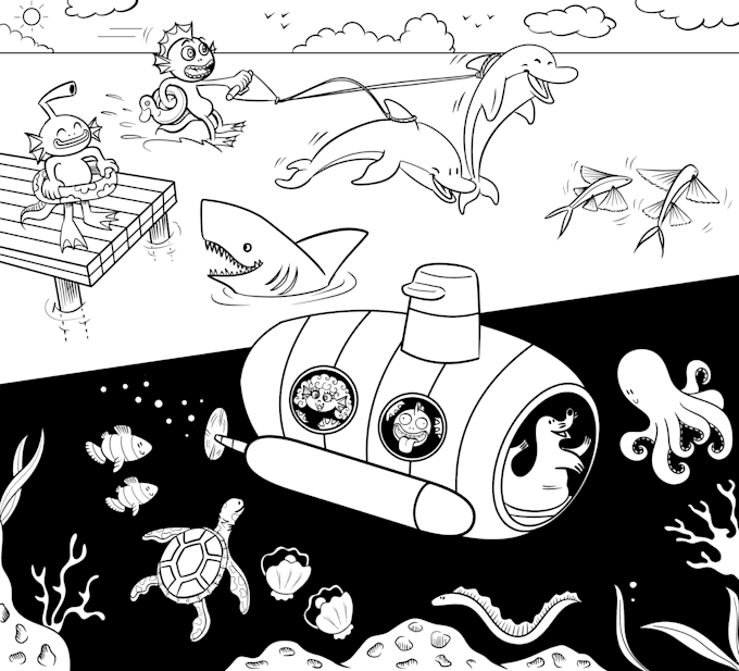 create a colouring book page
