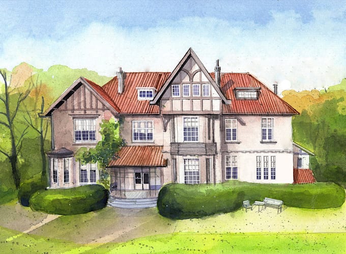 create architectural illustrations from plan and elevations