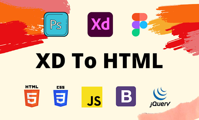 convert xd to HTML, PSD to HTML, figma to HTML responsive design