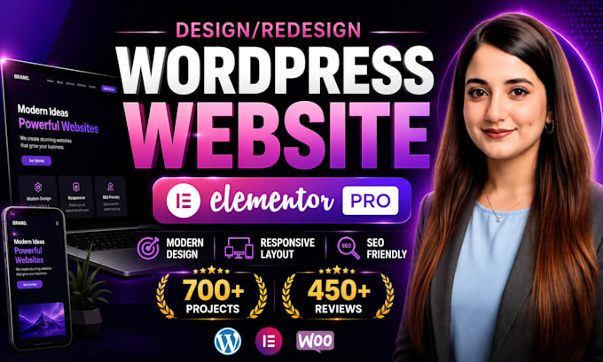design wordpress website with elementor pro
