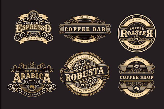 do coffee,barber,tattoo,luxury,vintage logo or label