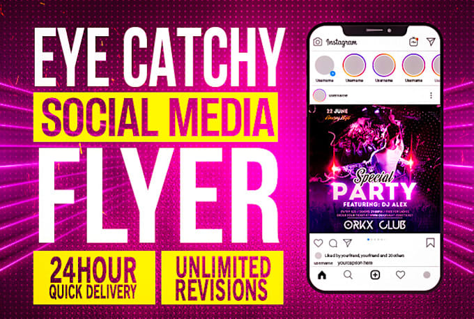 do unique flyer design, social media flyer in 24 hours