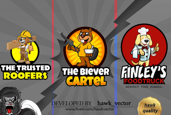 draw a cartoon logo or mascot, custom characters