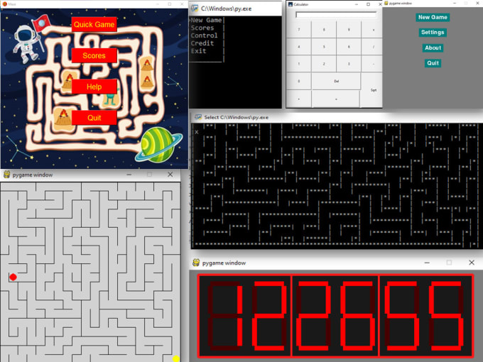 do simple python projects and game development