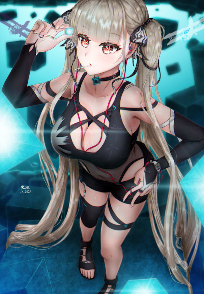 draw your character into cute animanga illustration