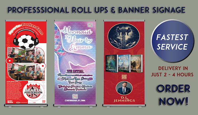 create appealing signage retractable banner, roll up design