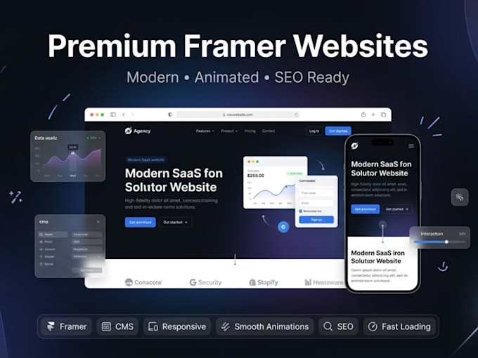 create a premium framer website with smooth animations