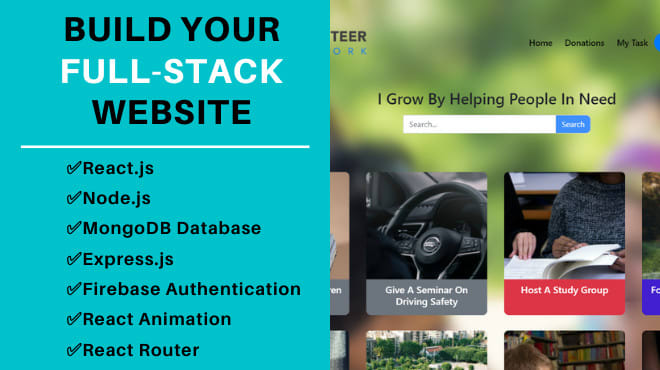 Build full stack website using reactjs, nodejs, and mongodb by Web ...