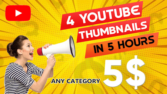 design 3 youtube thumbnail in 5 hours