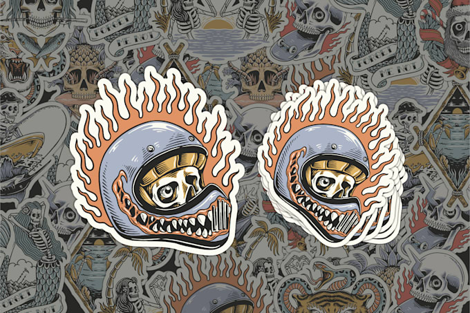 create awesome sticker, patch, logo, and tshirt designs