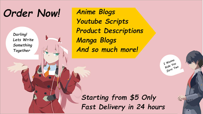 write manhwa, anime recap scripts and articles