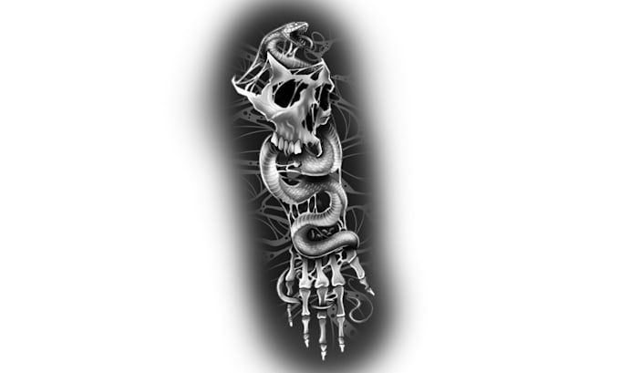 hand draw custom tattoo design for you