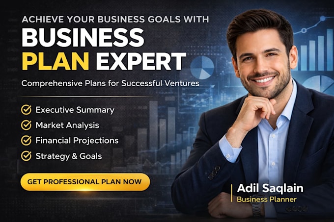 build business plan with 5 year financial analysis and market research report