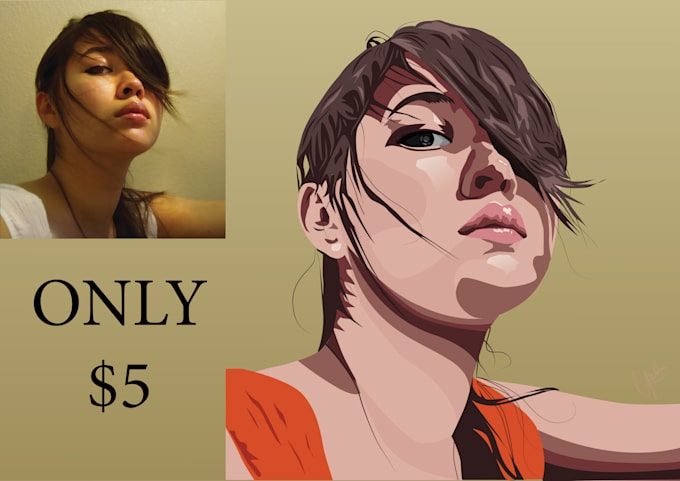 make vector portrait for you