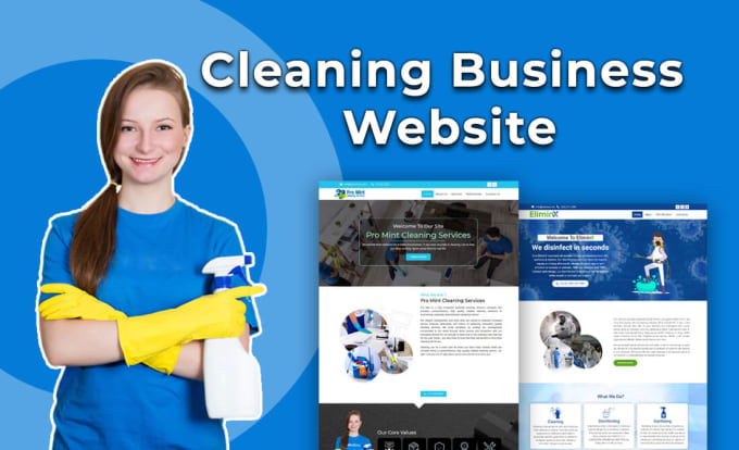 create cleaning business website for house, office cleaning service website