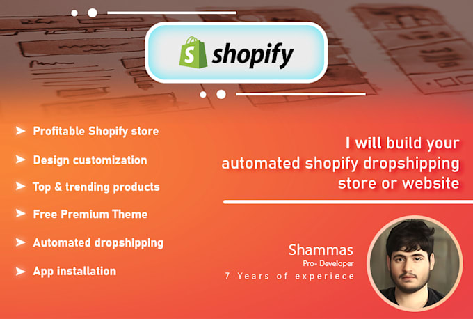 build you an automated dropshipping shopify store and shopify website