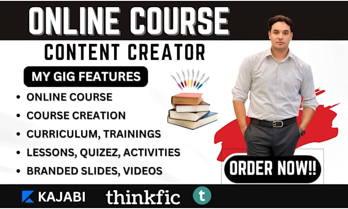 develop online course content, lesson plan, curriculum for elearning