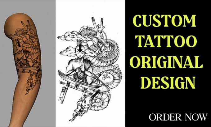 Create a full sleeve realistic tattoo design from your concept by Lunar ...
