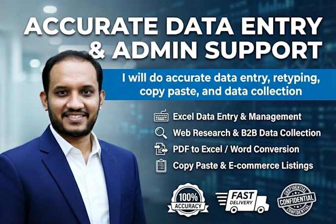 do accurate data entry, retyping, copy paste, and data collection
