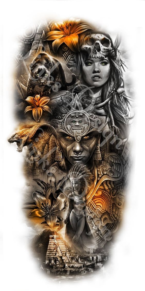 Create a full sleeve realism tattoo design from your idea by