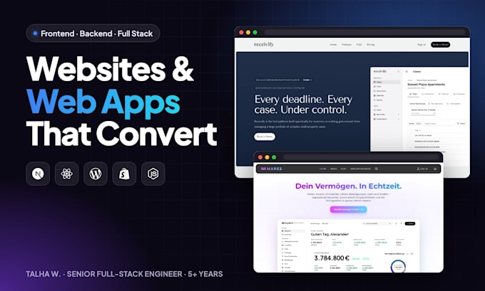 build a custom web app in nextjs, react, wordpress, shopify