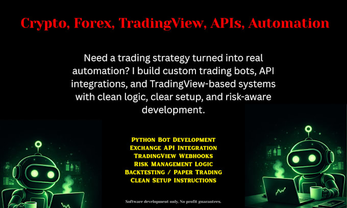 build a custom crypto, forex, or tradingview trading bot