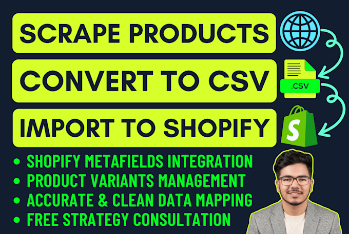 scrape product data and import it into your shopify store
