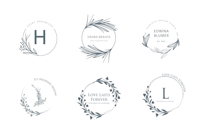 design simple hand draw botanical floral logo