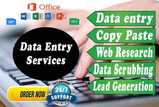 do fastest data entry, online research, copy paste, data scrubbing, typing