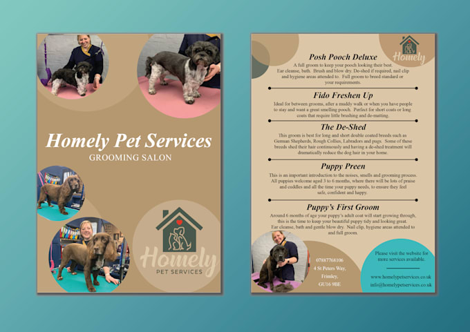 design a beautiful services pricing list