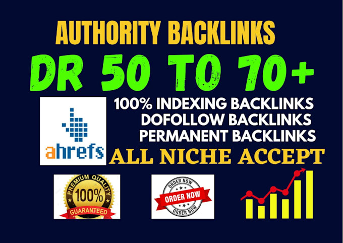create DR 50 to 70 homepage dofollow permanent SEO backlinks