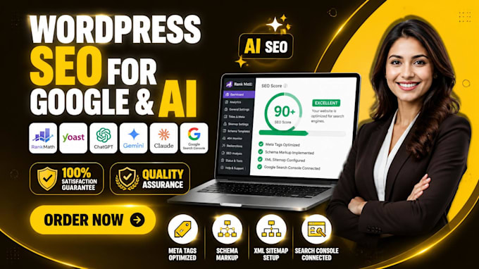 do wordpress on page SEO optimization with rankmath and schema markup for google