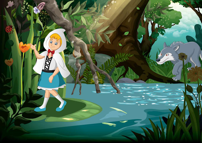 create children book illustration high details in vector
