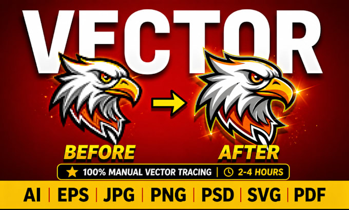 vectorize image or redraw logo manually to vector tracing