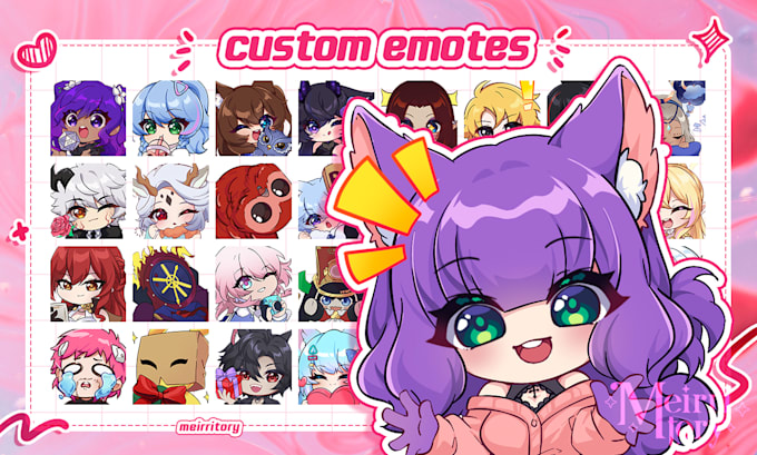 create custom vtuber chibi for twitch emotes or sub badges
